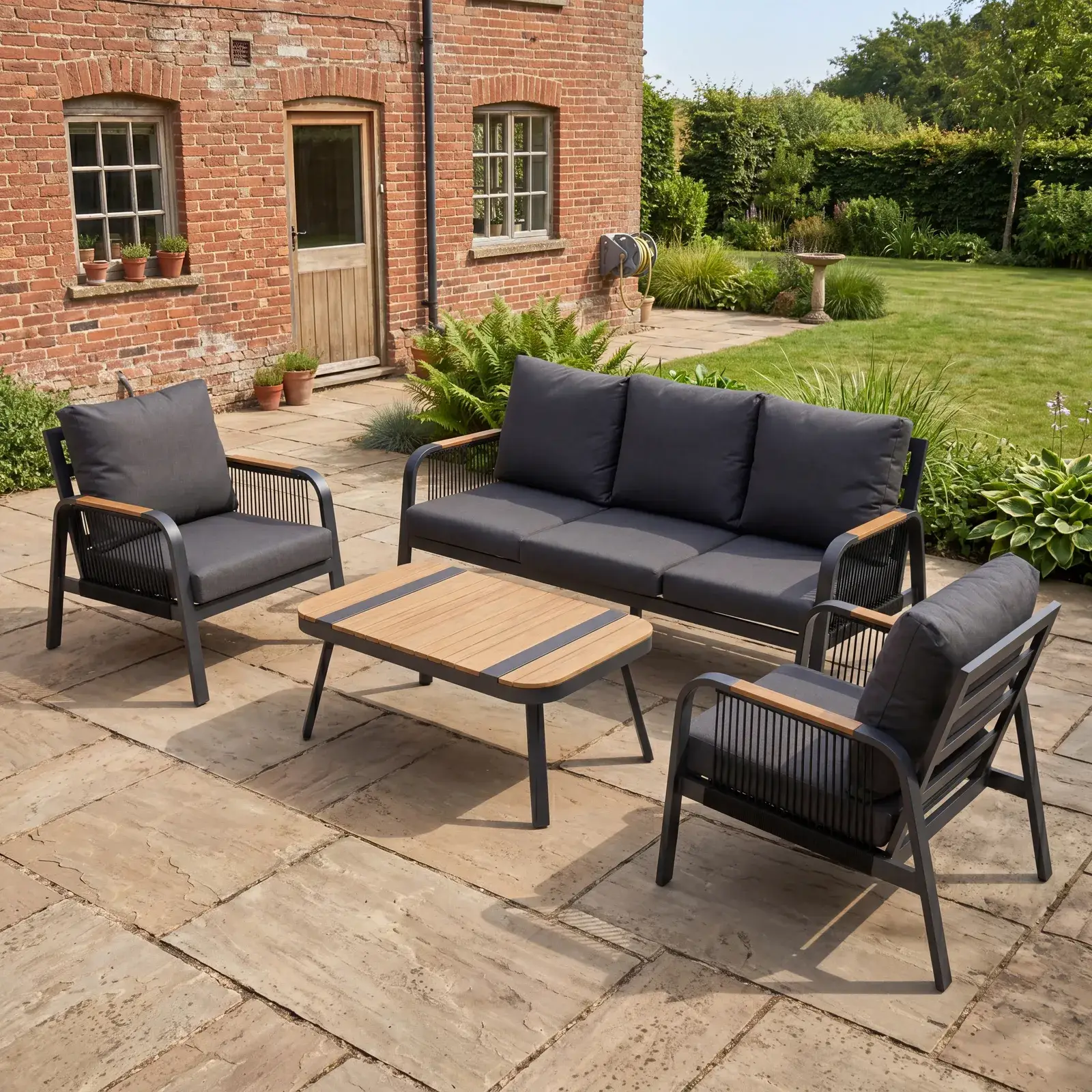 NOVA Harvey 3 Seater Sofa Lounging Set - Rectangular Coffee Table