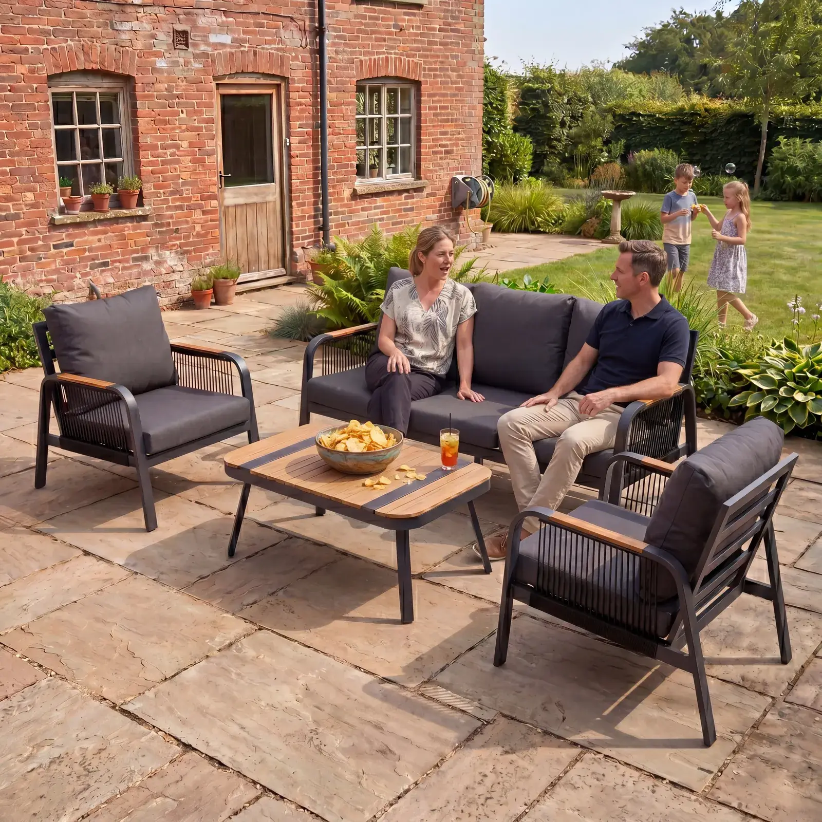 NOVA Harvey 3 Seater Sofa Lounging Set - Rectangular Coffee Table
