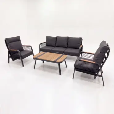 NOVA Harvey 3 Seater Sofa Reclining Lounging Set - Rectangular Coffee Table