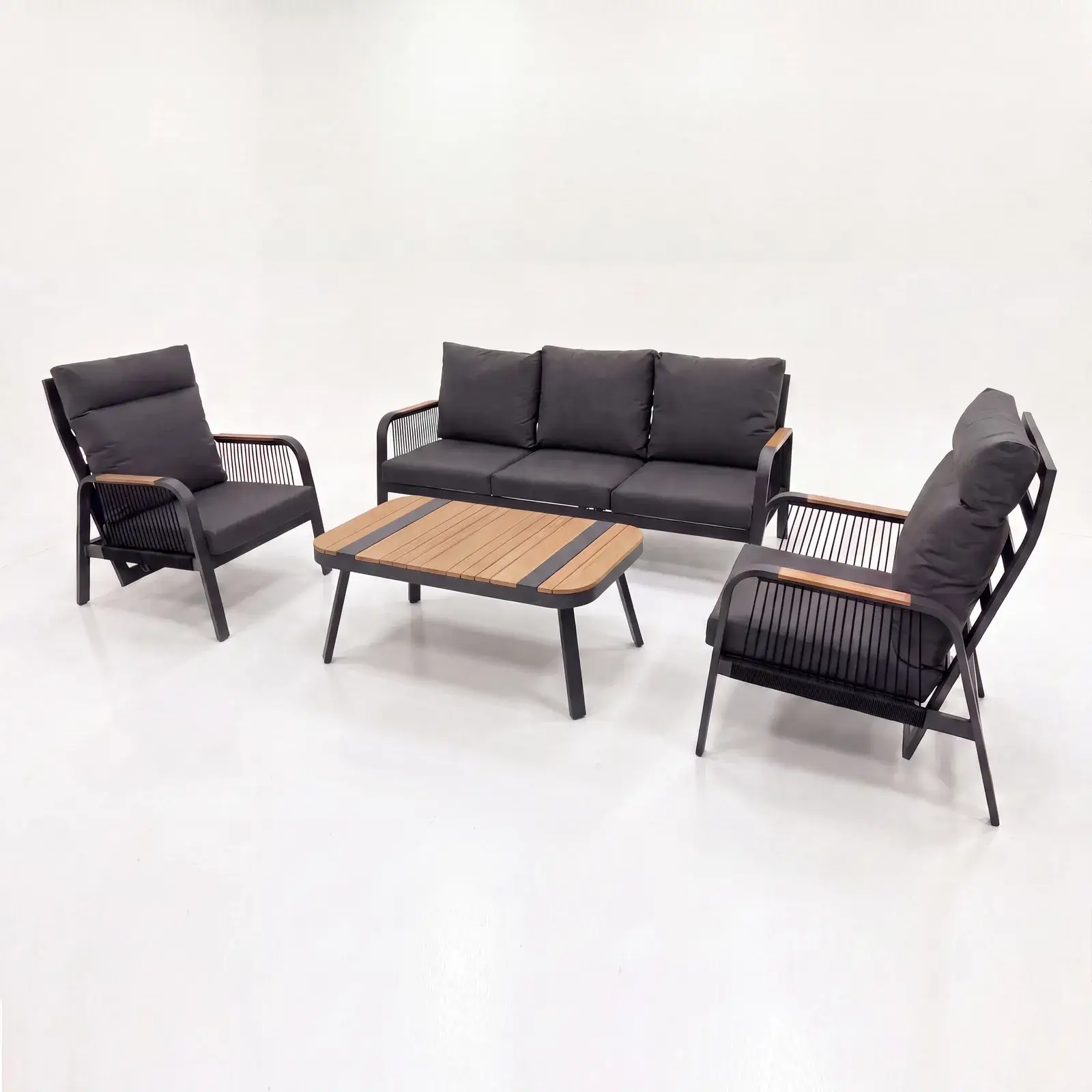 NOVA Harvey 3 Seater Sofa Reclining Lounging Set - Rectangular Coffee Table