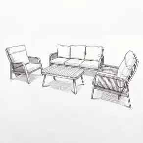 NOVA Harvey 3 Seater Sofa Reclining Lounging Set - Rectangular Coffee Table