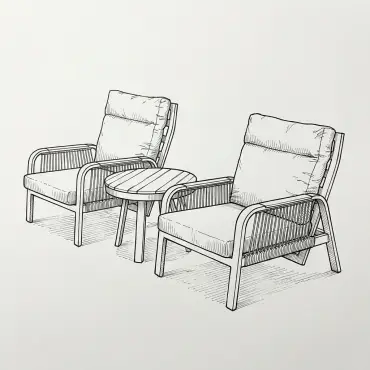 NOVA Harvey 3pc Reclining Lounging Set - Round Side Table