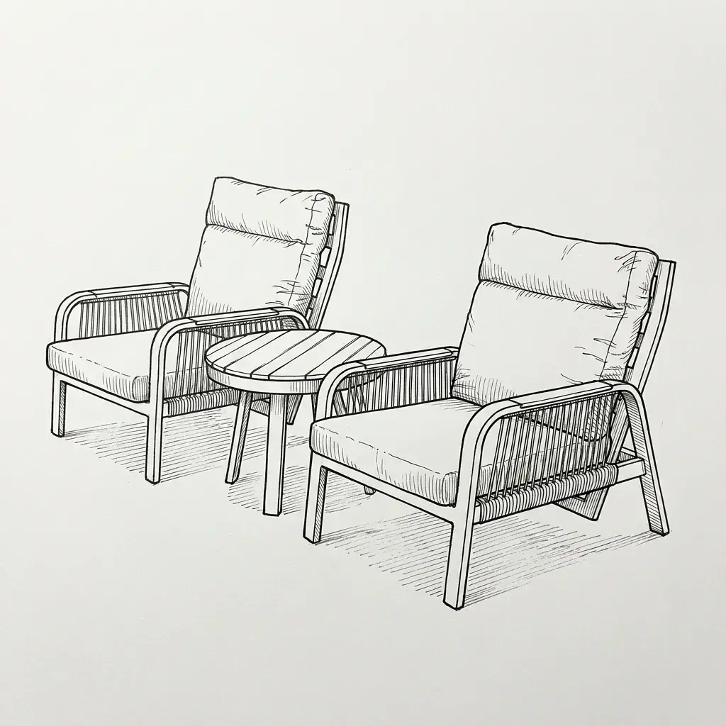 NOVA Harvey 3pc Reclining Lounging Set - Round Side Table