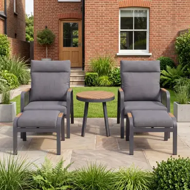 NOVA Harvey 5pc Reclining Lounging Set - Round Side Table