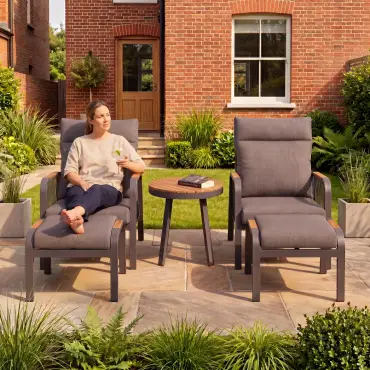 NOVA Harvey 5pc Reclining Lounging Set - Round Side Table