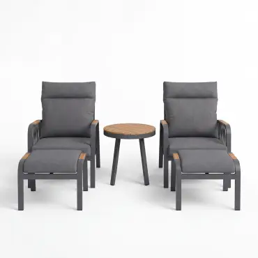 NOVA Harvey 5pc Reclining Lounging Set - Round Side Table