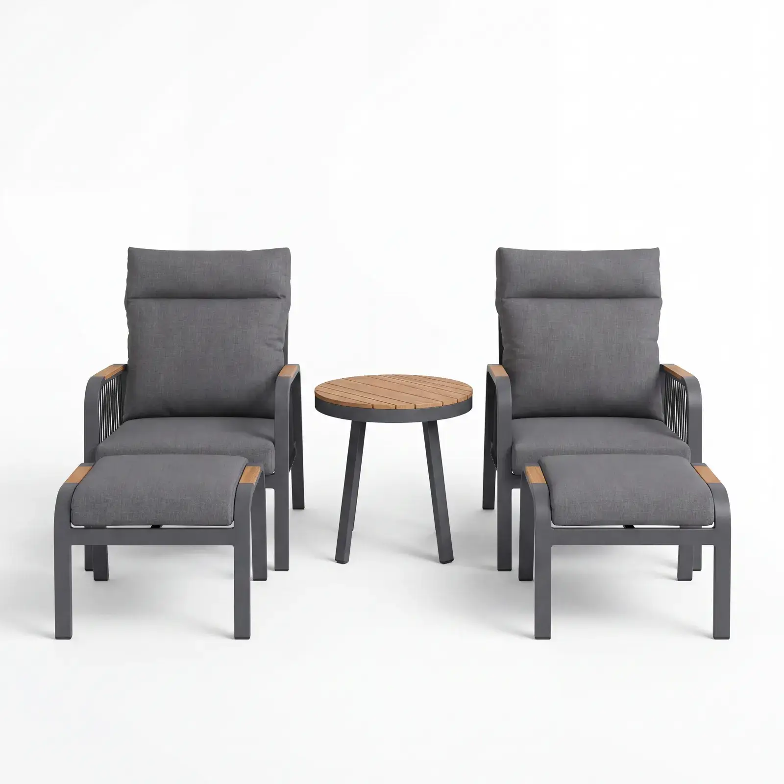 NOVA Harvey 5pc Reclining Lounging Set - Round Side Table