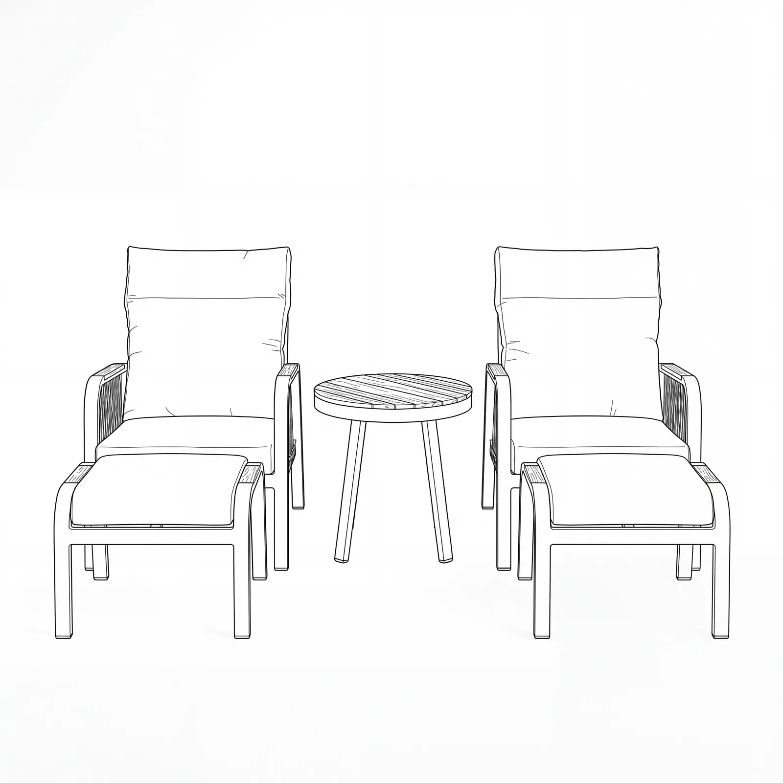 NOVA Harvey 5pc Reclining Lounging Set - Round Side Table
