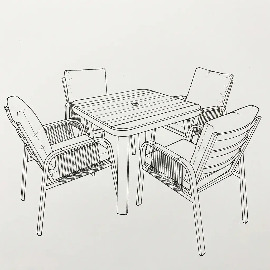 NOVA Harvey 4 Seat Dining Set - 0.9m Square Table