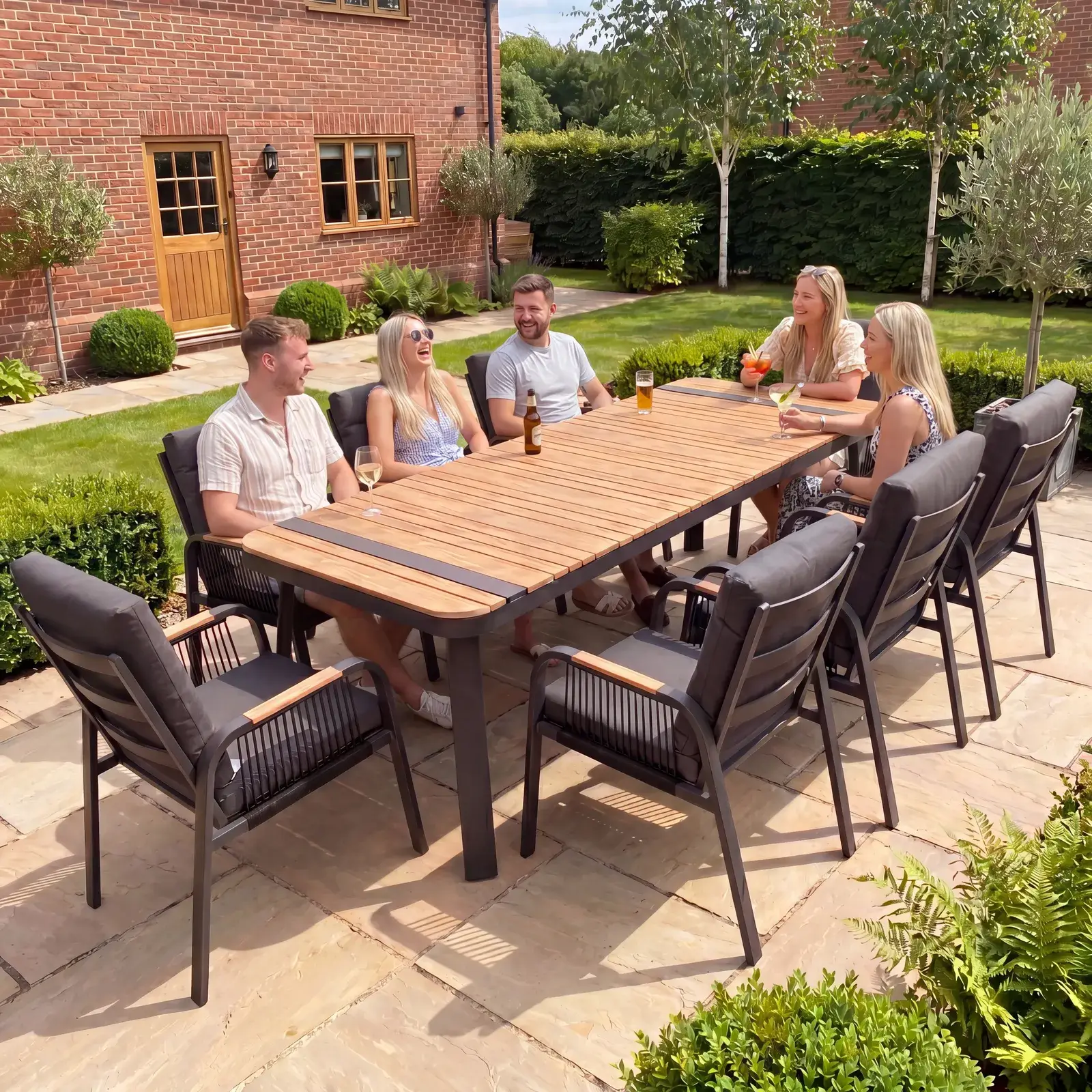 NOVA Harvey 8 Seat Dining Set - 2.2*0.9m Rectangular Table