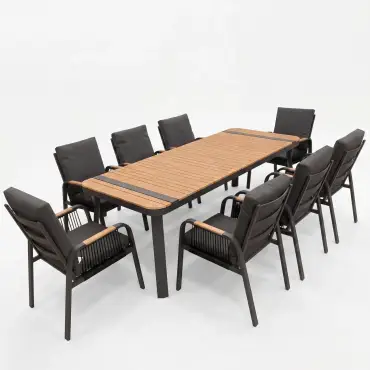 NOVA Harvey 8 Seat Dining Set - 2.2*0.9m Rectangular Table