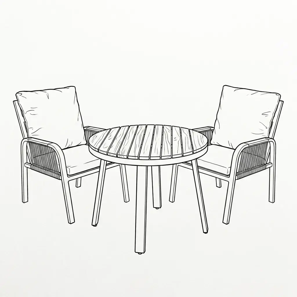 NOVA Harvey 2 Seat Bistro Set - 0.6m Round Table