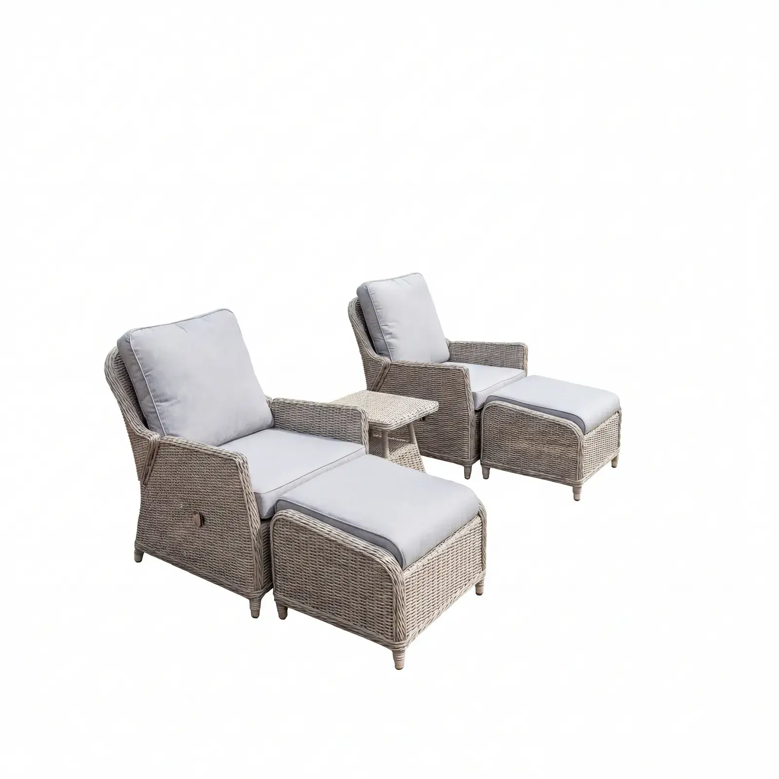 NOVA Ivy 5pc Reclining Lounging Set - Square Side Table