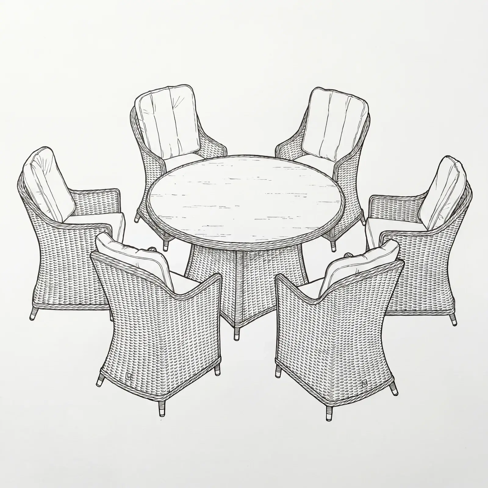 NOVA Ivy 6 Seat Dining Set - 1.4m Round Table (Ceramic Glass)