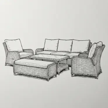 NOVA Avery Grande 3 Seater Reclining Sofa Lounge Dining Set - Rectangular Rise & Fall Table (Plus)