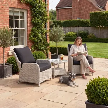 NOVA Avery Grande 3pc Reclining Lounging Set - Square Side Table