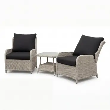 NOVA Avery Grande 3pc Reclining Lounging Set - Square Side Table