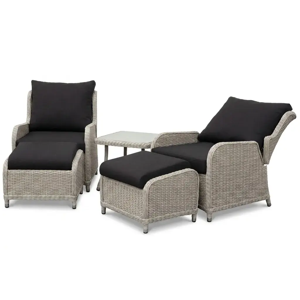 NOVA Avery Grande 5pc Reclining Lounging Set - Square Side Table
