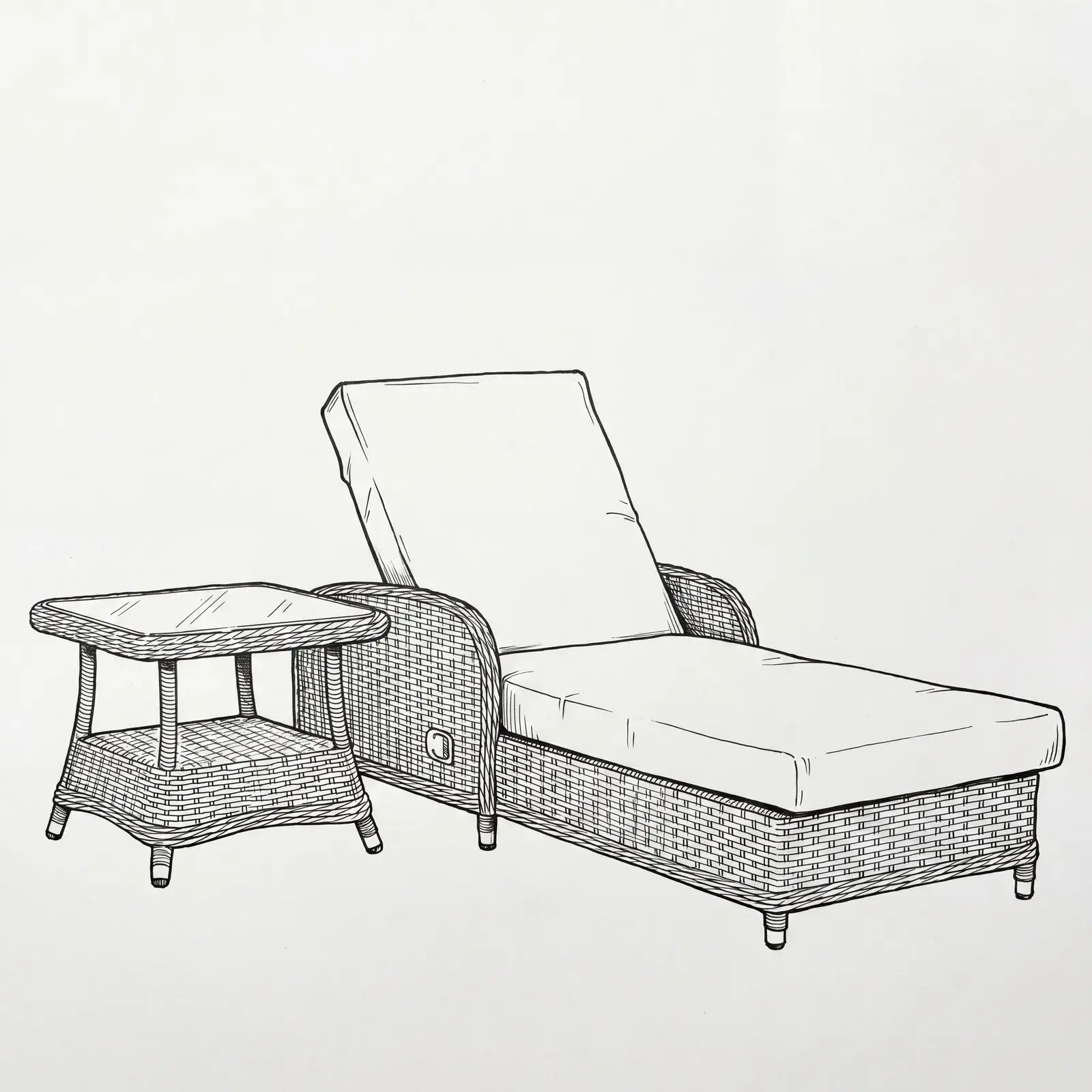 NOVA Avery Sun Lounging Set - Square Side Table