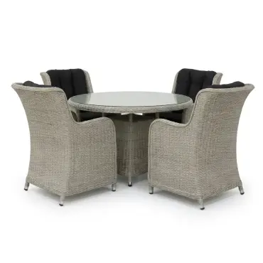 NOVA Avery 2 Seat Bistro Set - 0.75m Round Table (Clear Glass)