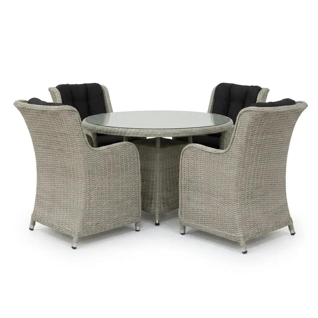 NOVA Avery 2 Seat Bistro Set - 0.75m Round Table (Clear Glass)