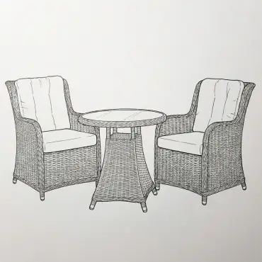NOVA Avery 2 Seat Bistro Set - 0.75m Round Table (Clear Glass)