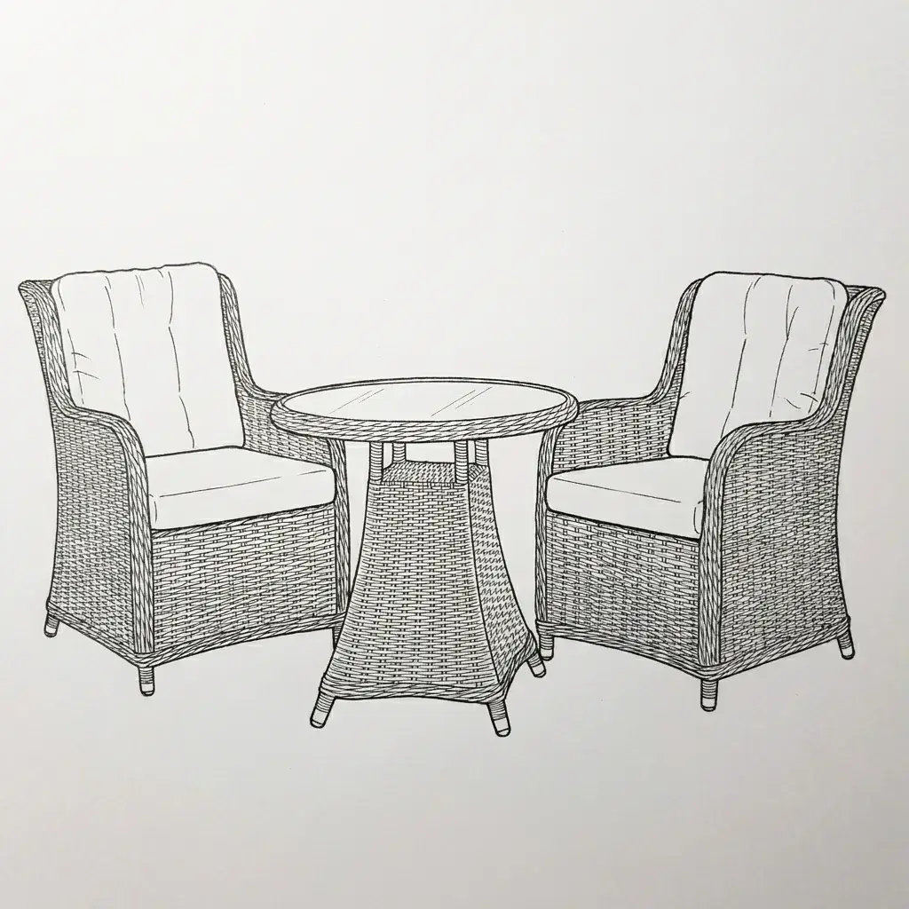 NOVA Avery 2 Seat Bistro Set - 0.75m Round Table (Clear Glass)