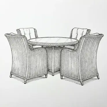 NOVA Avery 4 Seat Dining Set - 1.2m Round Table (Clear Glass)