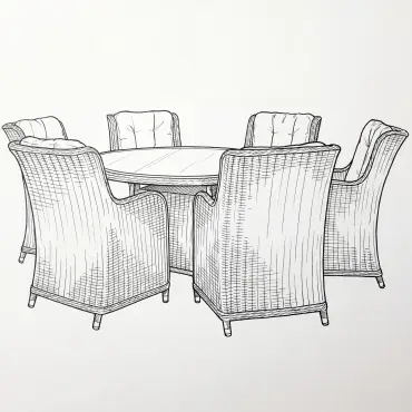 NOVA Avery 6 Seat Dining Set - 1.4m Round Table (Clear Glass)