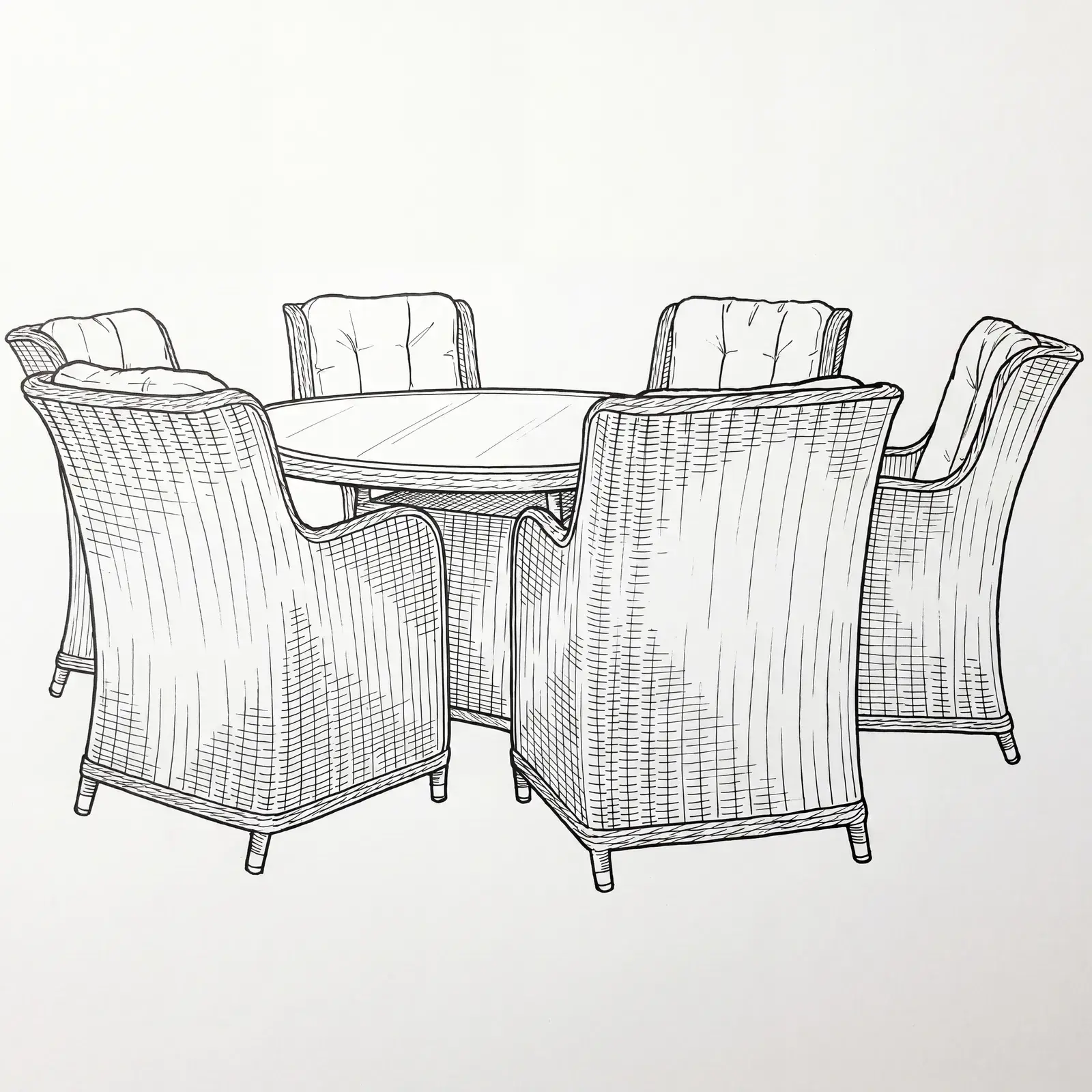 NOVA Avery 6 Seat Dining Set - 1.4m Round Table (Clear Glass)