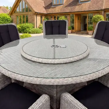 NOVA Avery Lazy Susan for 8 Seat Round Dining Sets (Rattan Clear Glass)