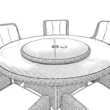 NOVA Avery Lazy Susan for 8 Seat Round Dining Sets (Rattan Clear Glass)