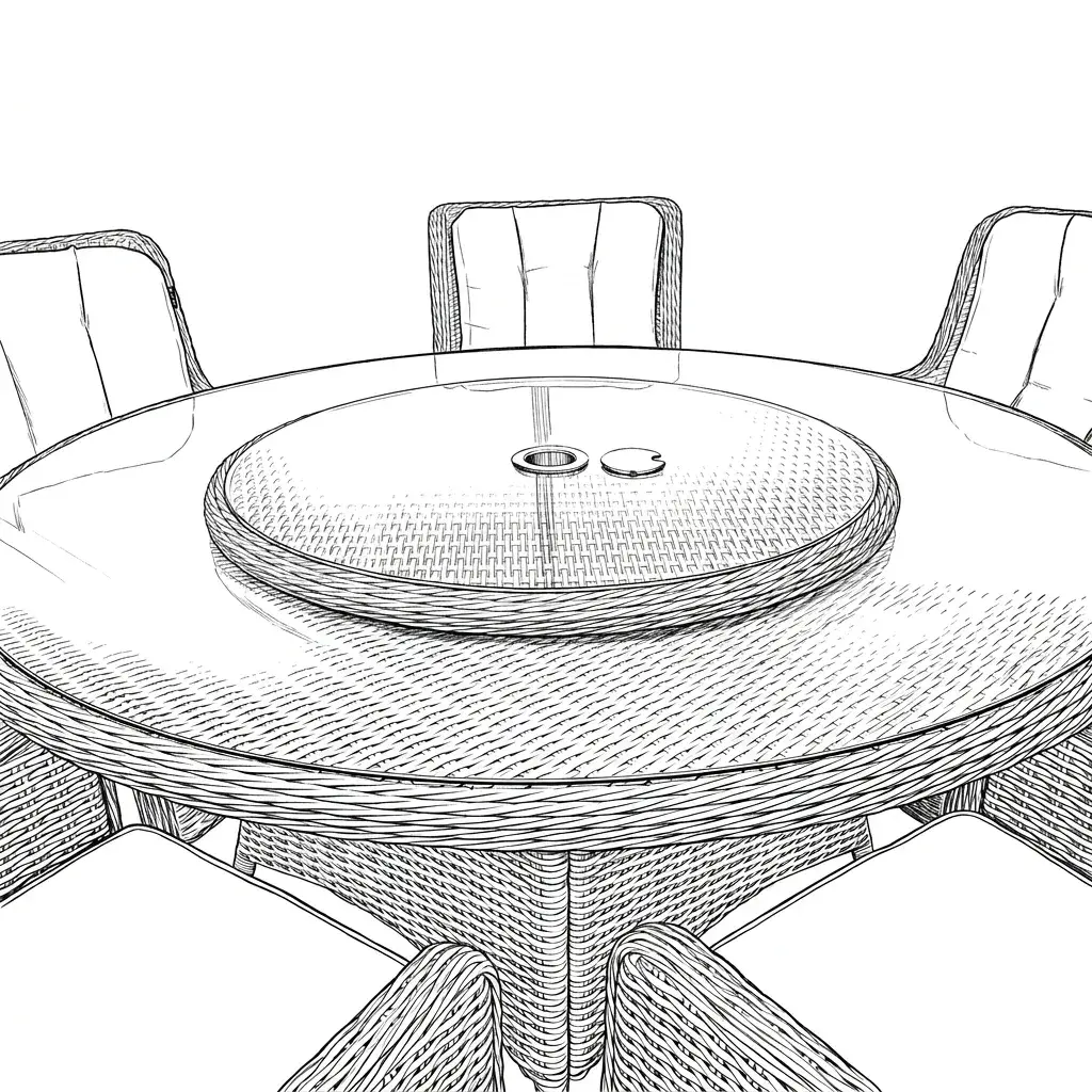 NOVA Avery Lazy Susan for 8 Seat Round Dining Sets (Rattan Clear Glass)