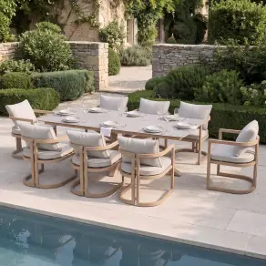 Malibu 8 Seat Rectangular Aluminium Dining Set