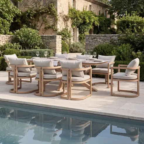 Malibu 8 Seat Rectangular Aluminium Dining Set Malibu 8 Seat Rectangular Aluminium Dining Set
