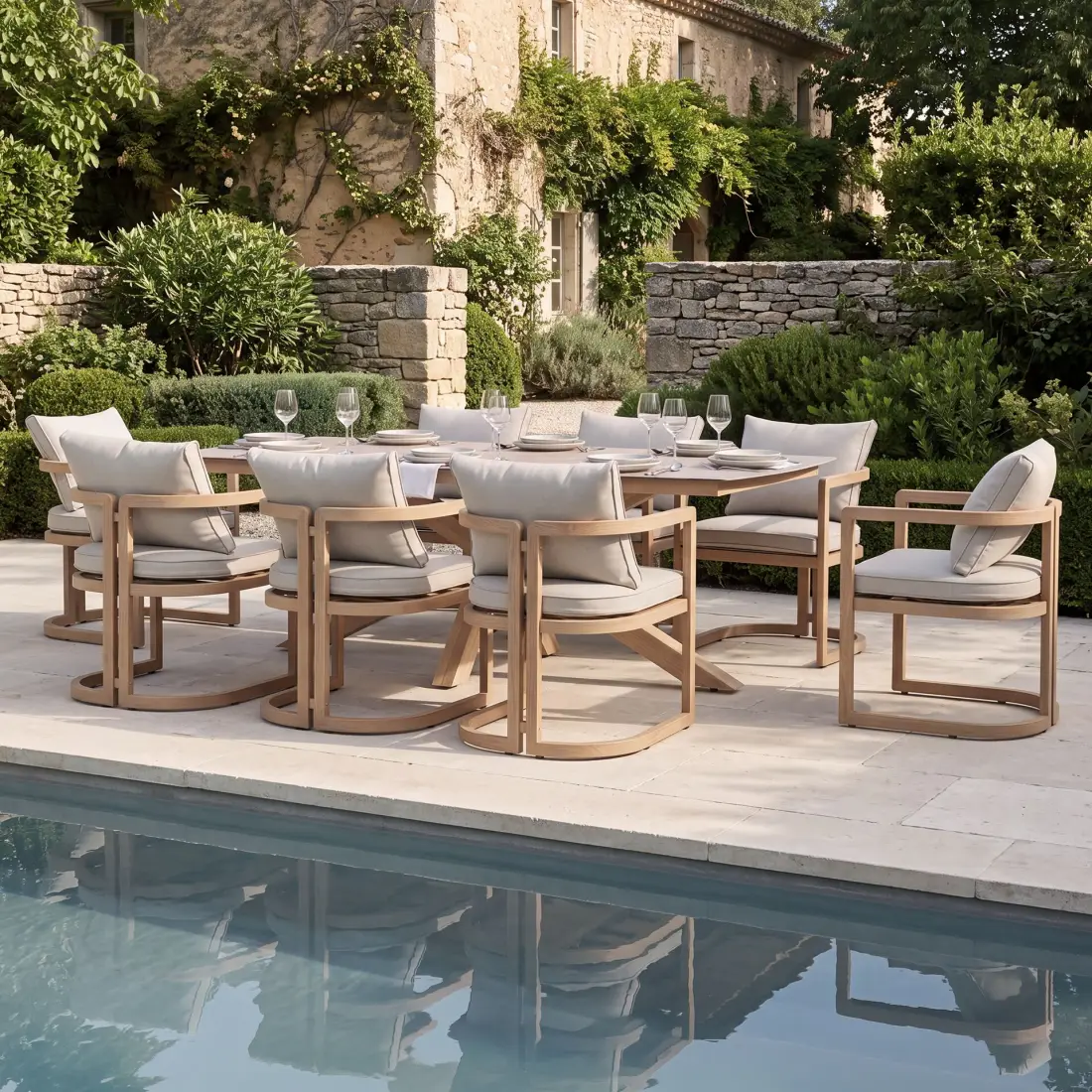 Malibu 8 Seat Rectangular Aluminium Dining Set Malibu 8 Seat Rectangular Aluminium Dining Set