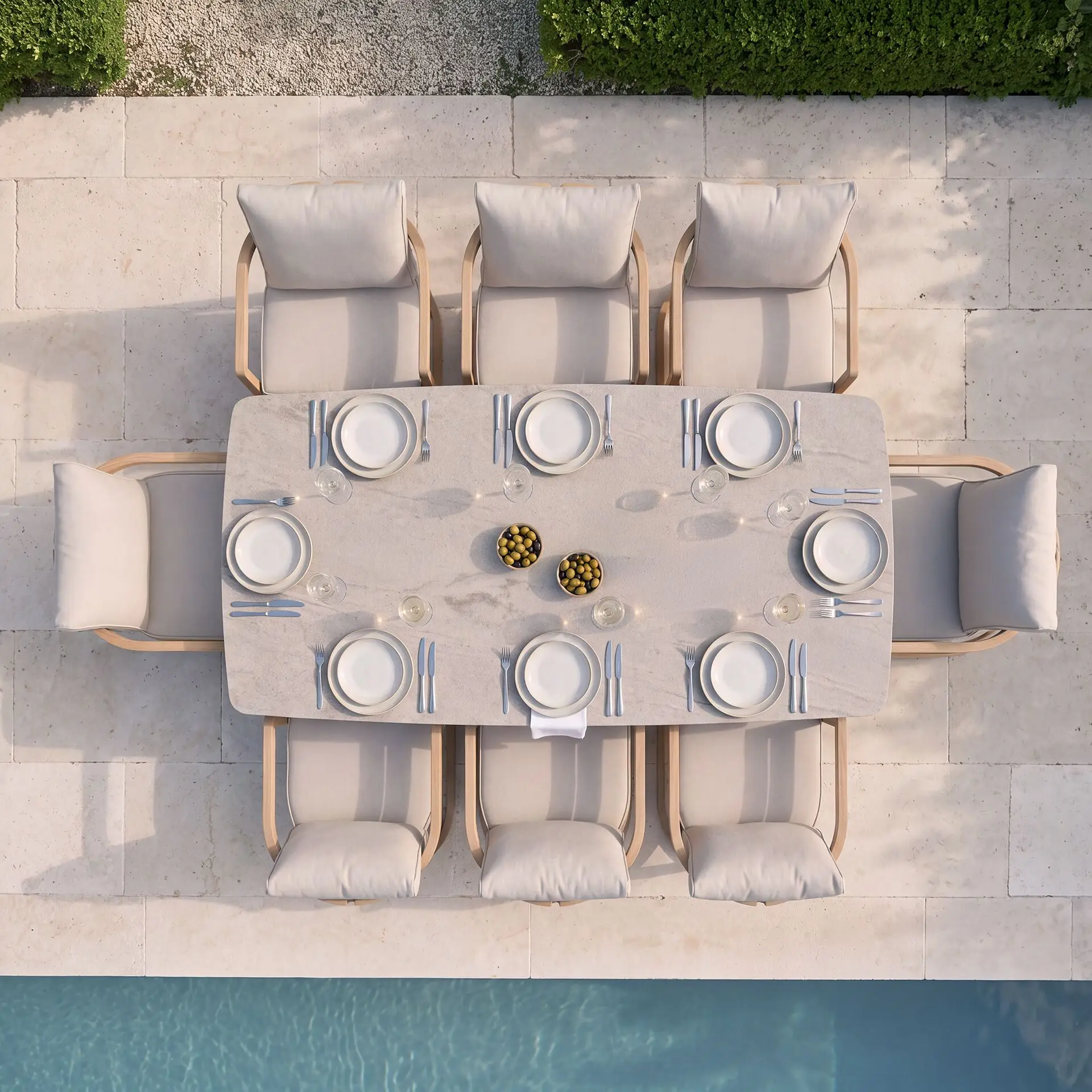 Malibu 8 Seat Rectangular Aluminium Dining Set