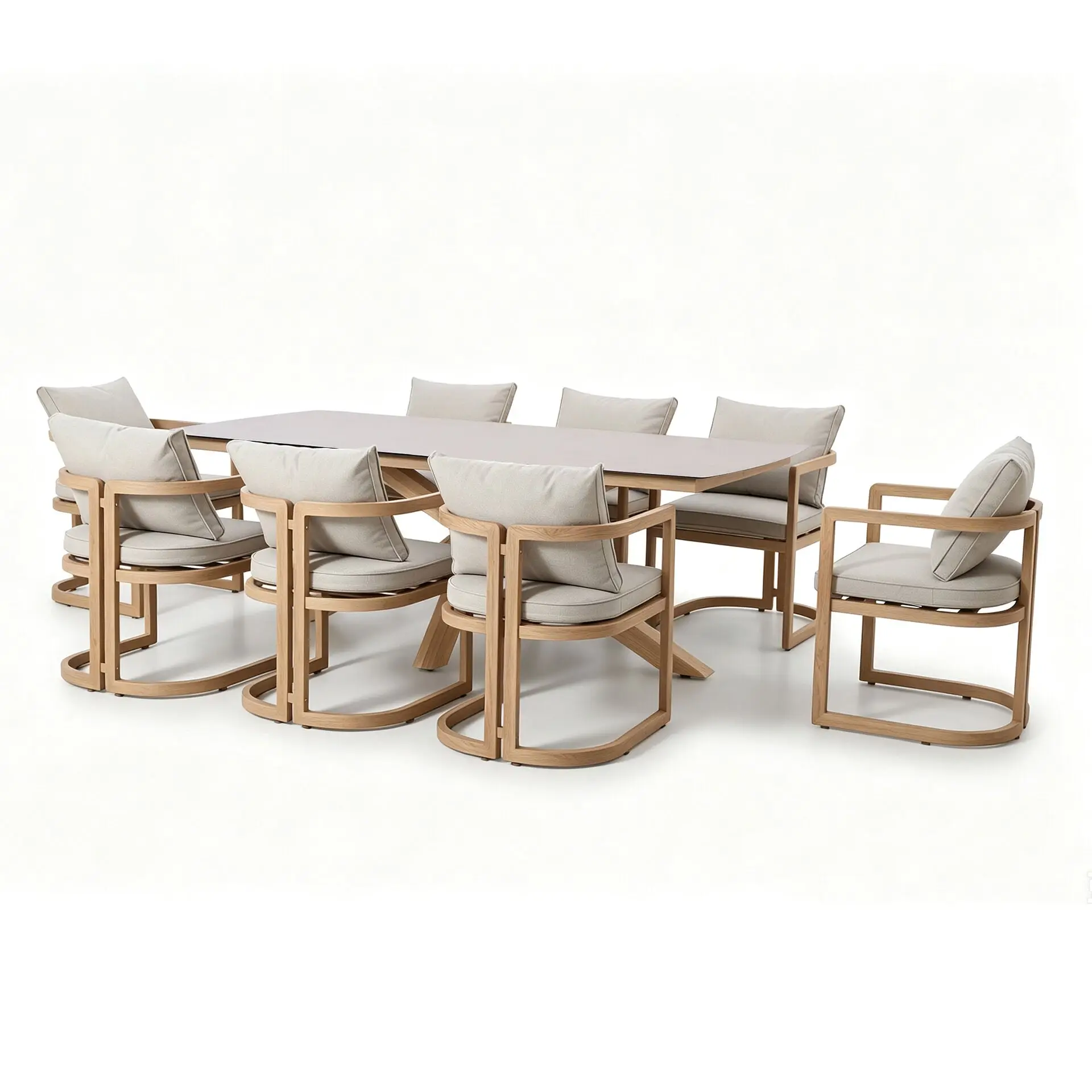 Malibu 8 Seat Rectangular Aluminium Dining Set