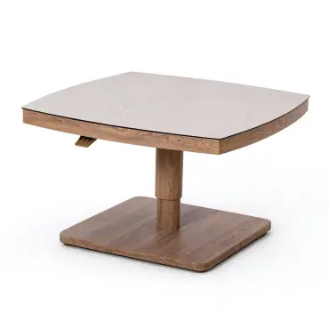 Malibu Square Aluminium Corner Dining Set - Rising Table & Footstools