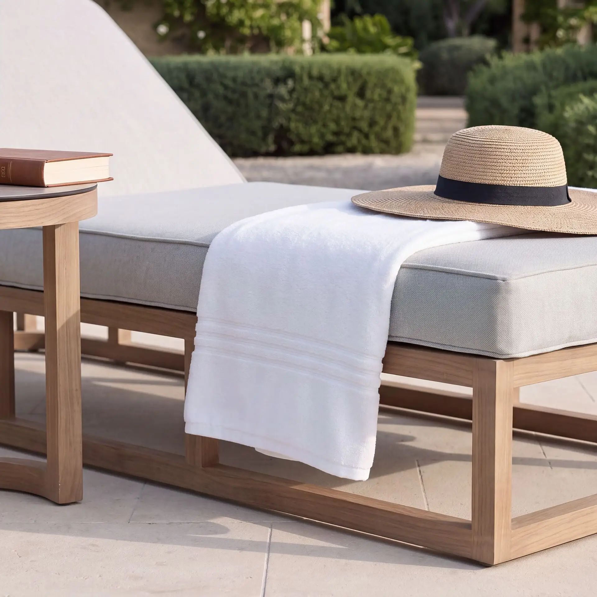 Malibu Aluminium Single Sunlounger - Round Side Table
