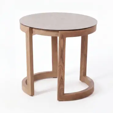 Malibu Aluminium Single Sunlounger - Round Side Table