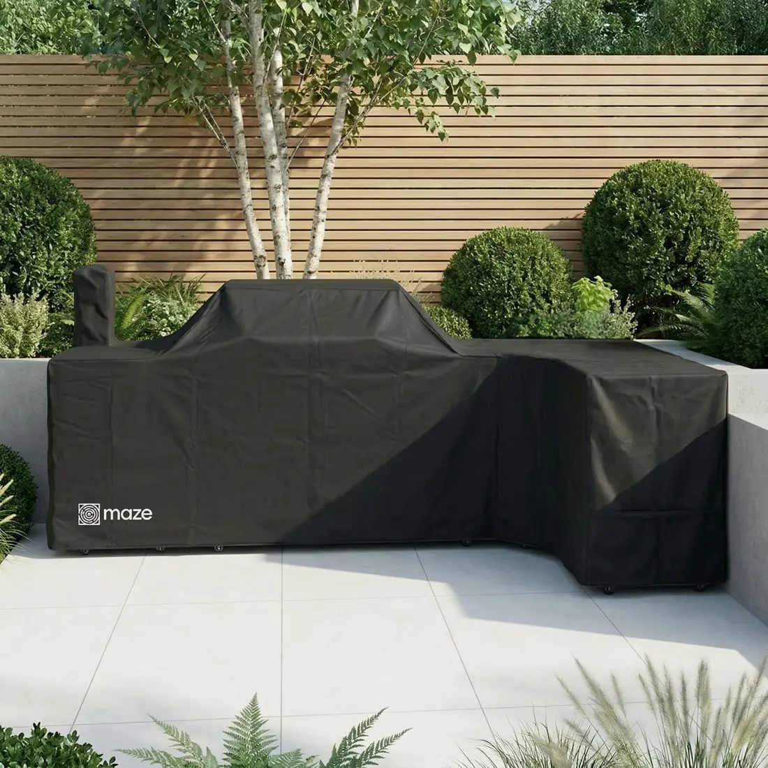 Cover for Ember Corner Outdoor Kitchen - 6 Burner Gas Grill, Sink & Fridge