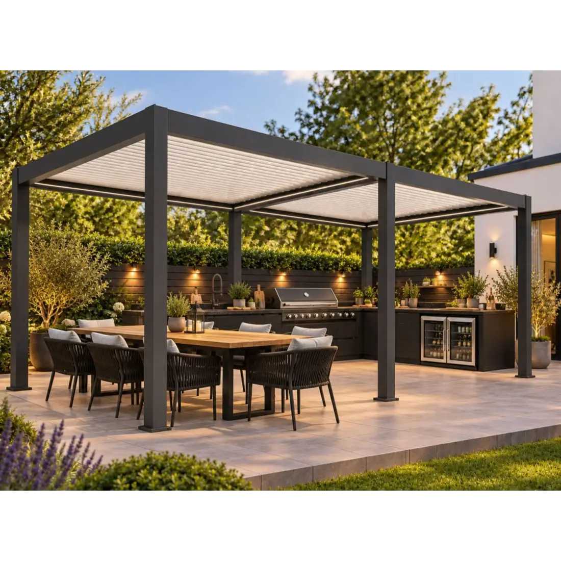 Eclipse 6 X 4m LED Motorised Pergola | Free Standing