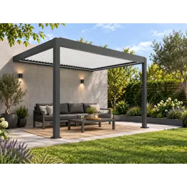Eclipse 3.6 X 3m LED Motorised Pergola - Wall Mounted