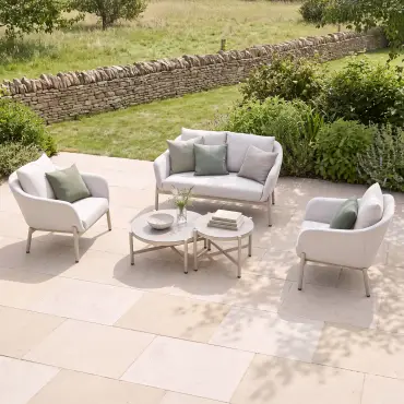 Bellagio Fabric 2 Seat Sofa Set - 2 Round Coffee Tables