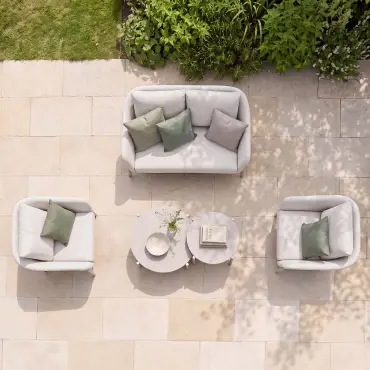 Bellagio Fabric 2 Seat Sofa Set - 2 Round Coffee Tables