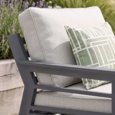 New York Wood Effect Aluminium Armchair - Almond