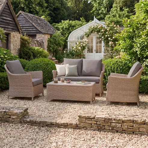 Turin 2 Seat Rattan Sofa Set - Rectangular Coffee Table Turin 2 Seat Rattan Sofa Set - Rectangular Coffee Table