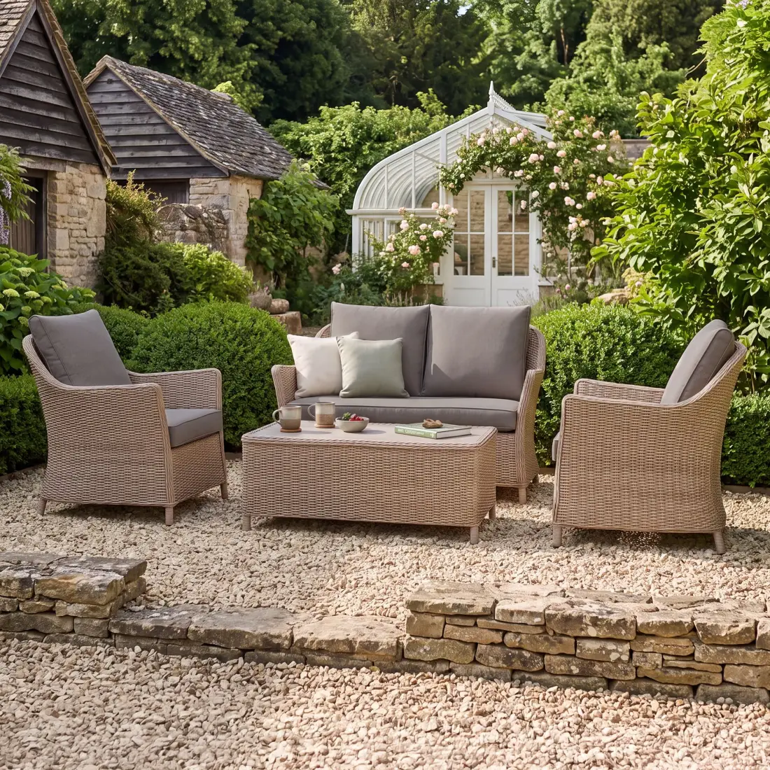 Turin 2 Seat Rattan Sofa Set - Rectangular Coffee Table Turin 2 Seat Rattan Sofa Set - Rectangular Coffee Table