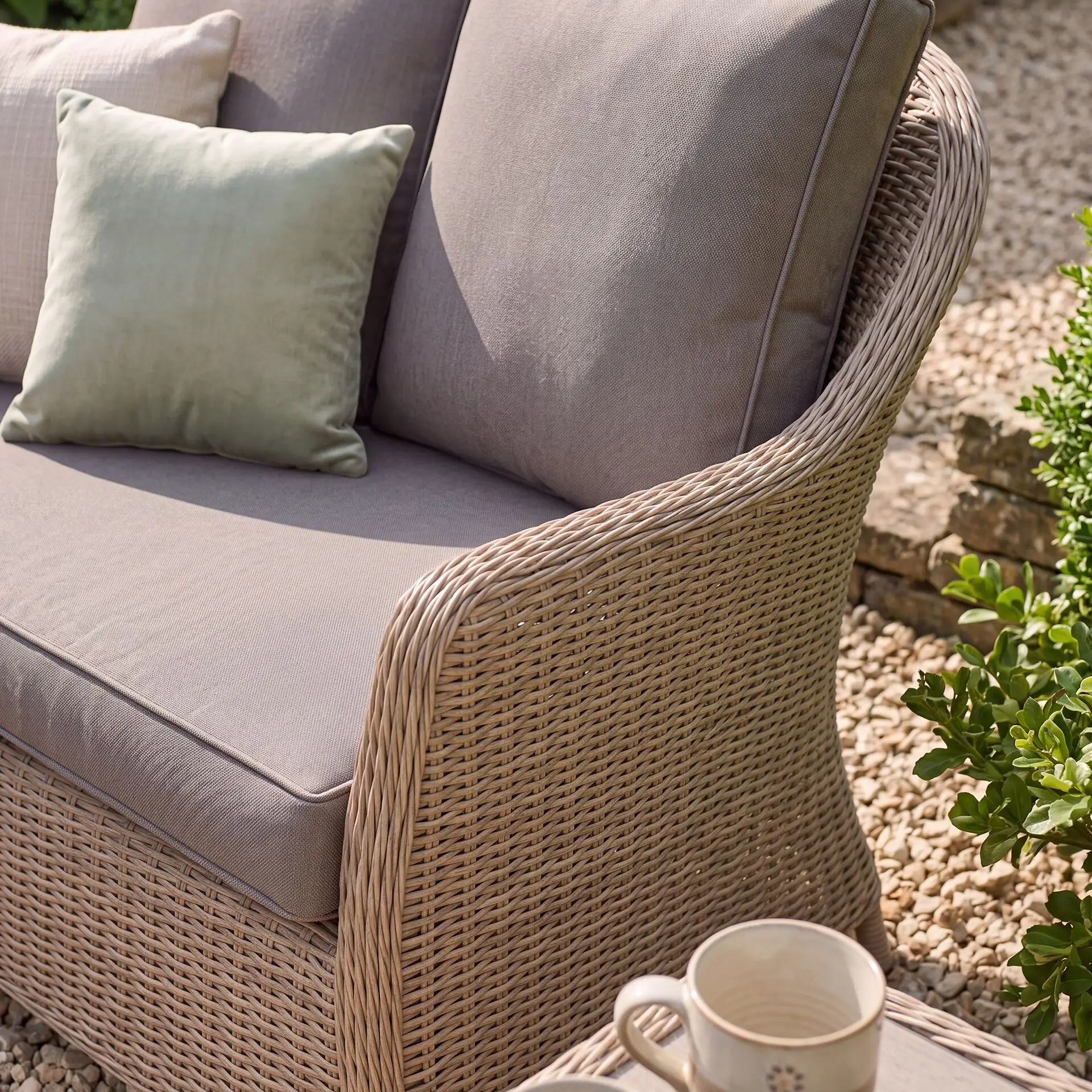 Turin 3 Seat Rattan Sofa Set - Rectangular Coffee Table